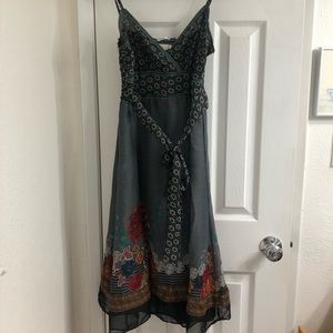 Vintage Midi Multi-Patterned Dress